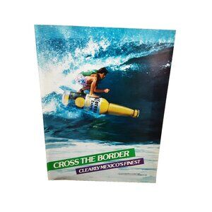 1988 Corona Extra Beer Mexicos Finest Bottle Surfer Print Ad Vintage
